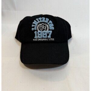 Limited Too Hat Womens Black Corduroy 1987 Logo Baseball Cap